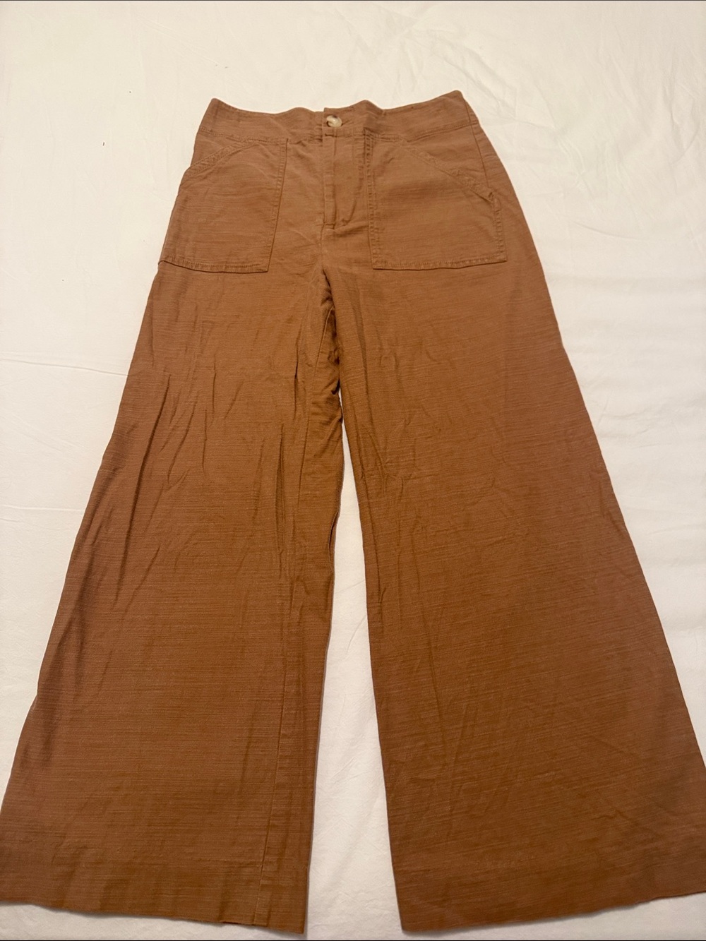 Anthropologie Maeve Rosewood Brown Wide-Leg Pants, Size 6